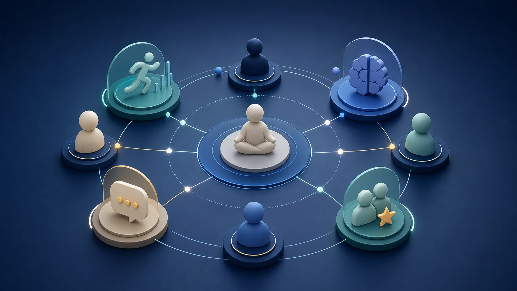 An employee wellness program connecting participation, feedback, recognition, and wellbeing signals